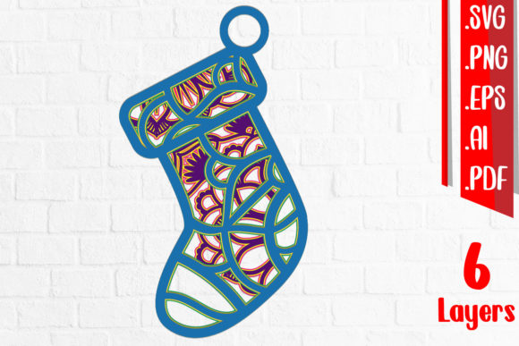 3D Sock Layered Cut Files for Christmas Designs