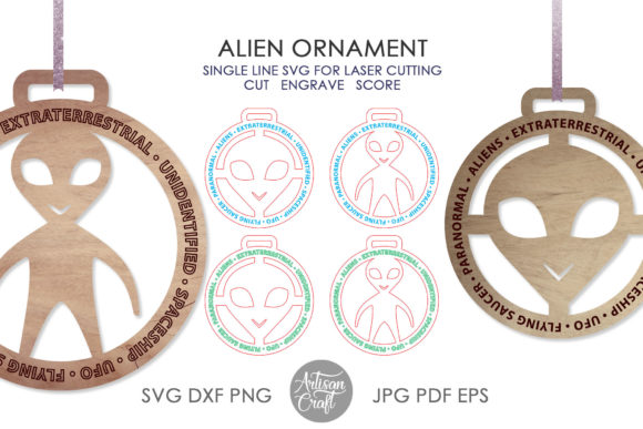 Alien Ornament for Laser Cutting - A Unique Design Asset