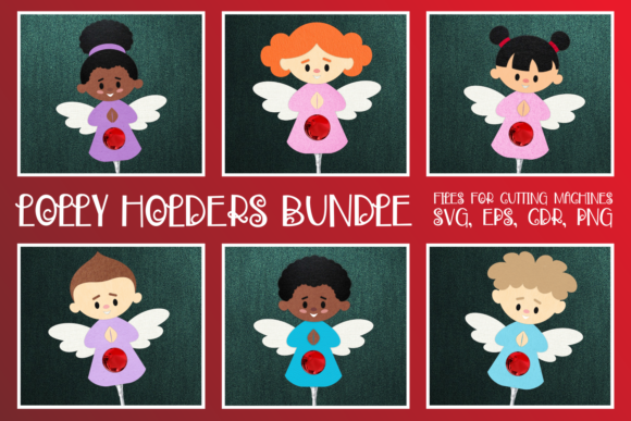 Angels Lolly Holders Templates Bundle for Winter Amp Projects