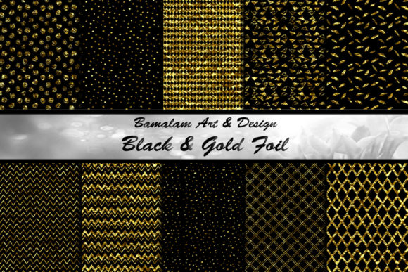 Black Gold Crushed Foil Patterns for Branding