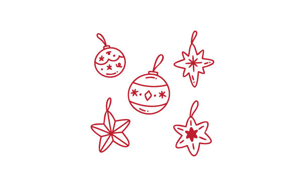 Christmas Ornaments Line Art for Digital Sellers