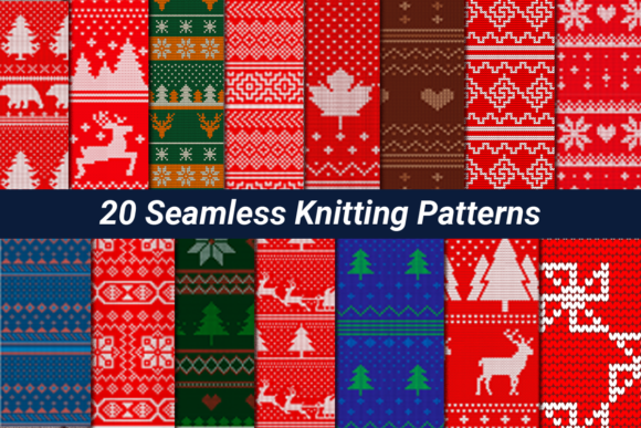 Christmas Seamless Knitting Patterns Bundle for Digital Sellers
