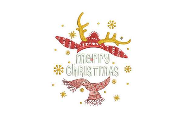 Cute Reindeer Merry Christmas Graphic Design Asset
