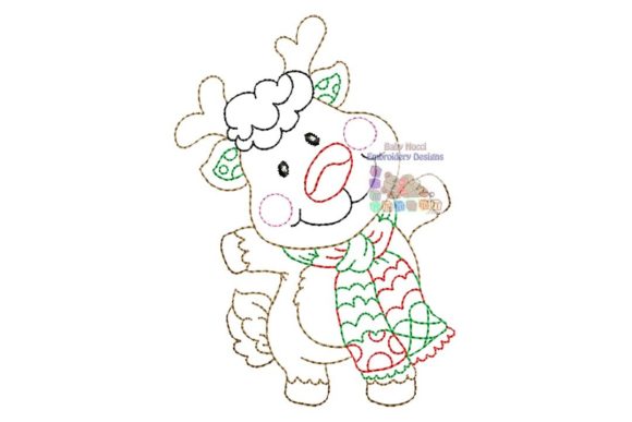 Deer Multicolor Character for Christmas Branding