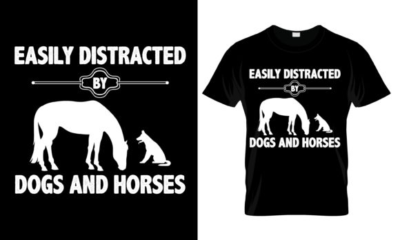 Easily Distracted Dogs T-Shirt Print Template