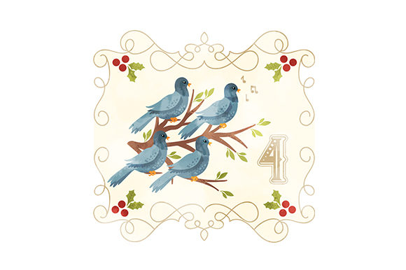 Four Calling Birds Christmas Graphic Design Asset Review