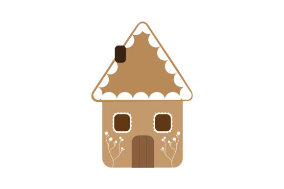 Gingerbread House Christmas Graphic Design Asset