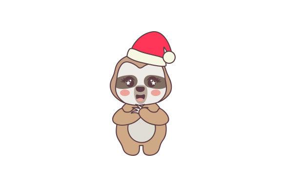 Kawaii-style Christmas Sloth Design Review