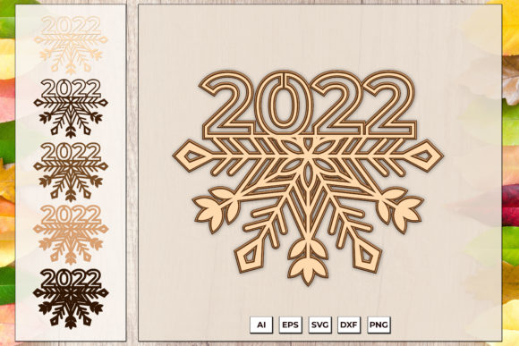 Layered 2022 Snowflake SVG for Shadow Boxes and Crafting