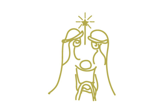 Nativity Scene Line Art for Christmas Creations