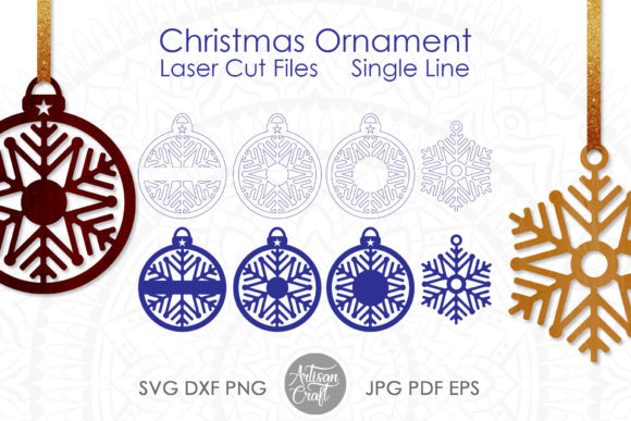 Snowflake Ornament, Single Line Design for Winter Amp Branding