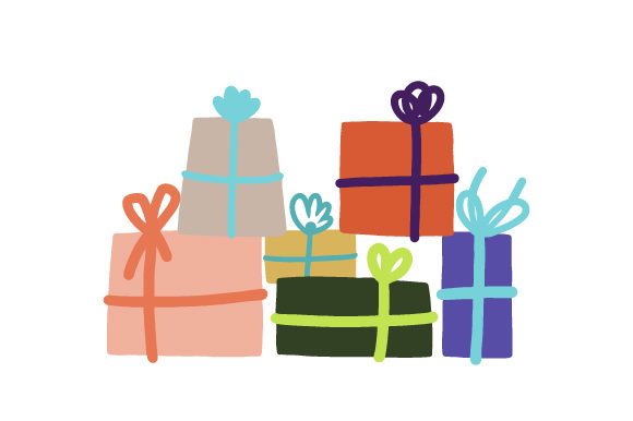 Stack of Presents Christmas Graphic Design Asset