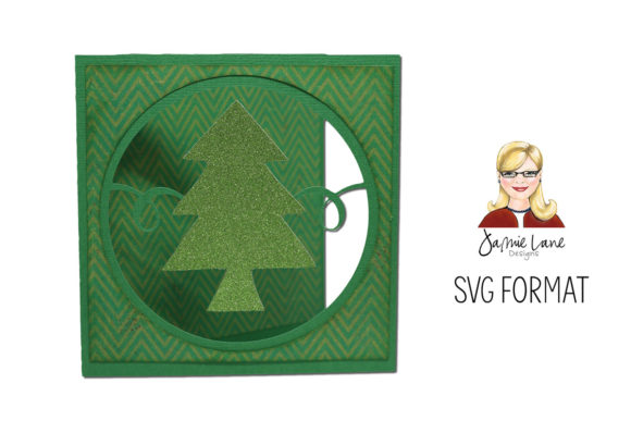 Tree Circle Window Card for Christmas Design