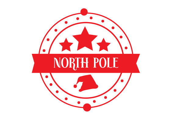 Vintage North Pole Stamp for Christmas Design